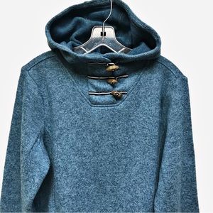 Southern Tide Lizzy Fleece Blue Heather Pullover Hooded Sweater M